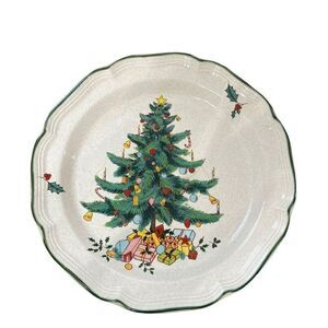 Mikasa Christmas Festive Season EB451 12” Rimmed Serving Tray Platter Chop Plate